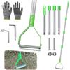 TZEKING 160cm Rastrello Sarchiatore con Manico Rimovibile,Cultivatore a Mano da Giardino a Manico Lungo Regolabile,Rastrello per Prato,Aeratore Doppio per Pulire l'Erba Morta