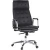 HJH Office 600920 Poltrona Girevole VILLA 20 Pelle, Sedia da Ufficio con Schienale alto, Comoda, Regolabile in Altezza, Nero