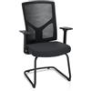 HJH Office 751003 sedia visitatore con braccioli BRETON V B sedia da conferenza cantilever in tessuto/rete nera, ergonomica