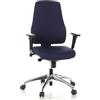 HJH Office 608010 Sedia da Ufficio PRO-TEC 200 Tessuto, Sedia Scrivania Girevole ergonomica, Braccioli e Schienale Regolabili, Blu Scuro