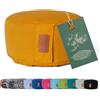 #DoYourYoga Cuscino da yoga »Vishnu« chiusura a cordoncino & pula di farro bio/alt. 15cm e 30cm diametro - ideale come cuscino yoga/cuscino zafu/cuscino meditazione/supporto meditazione.100% cotone-giallo curry