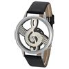 VGEBY1 Orologio analogico, Orologio da Polso da Uomo al Quarzo Tondo con quadrante a Forma di Nota Musicale a Forma di Nota Musicale(Cinturino Nero)