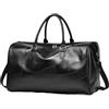 SKPVPOKOYL Borsa da palestra Borsa Da Viaggio Casual Uomo In Pelle PU Intrecciata Di Grande Capacità, A Mano, Borsone(Black)