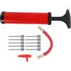 ifundom Kit Pompa per Palloni Portatile Mini Manuale, Pompa per Gonfiaggio per Basket e Palloni Sportivi, Pp e Lega di Alluminio, Rosso, Tenuta Sicura, Gonfiaggio Rapido, da Portare