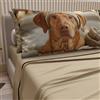 PETTI Artigiani Italiani - Lenzuola Animali con Cani in Cotone con Federe in Stampa Digitale, Lenzuola Una Piazza e Mezza Francese, Completo Letto Una Piazza e Mezza Tortora, 100% Made in Italy