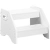 HOOBRO Scaletta a 2 Gradini, Sgabello con Maniglie e Tappetini Antiscivolo, Scaletta in Legno, Portata 30 kg, per Cameretta, Soggiorno EWT28JD01
