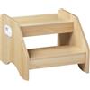 HOOBRO Scaletta a 2 Gradini, Sgabello con Maniglie e Tappetini Antiscivolo, Scaletta in Legno, Portata 60 kg, per Cameretta, Soggiorno ENL28JD01