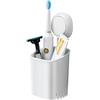 LEVERLOC Portaspazzolino da Denti, Supporto Impermeabile a Ventosa per Spazzolino Elettrico da Bagno, Supporto per Rasoio da Cucina, Supporto per Stoviglie, Bianco Porta spazzolini