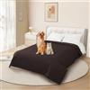 DUJUIKE Copridivano 100% impermeabile per cani, coperta per animali domestici, protezione per mobili per bambini e animali domestici, con fondo antiscivolo, per 3 posti (Caffè, 208 x 260 cm)