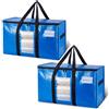 TAILI 2 Pack Scatole Trasloco extra-large, Borse da Trasporto Robuste con Cerniera per lo Stoccaggio,Cambio Stagione Contenitori,custodia blu per traslochi salvaspazio,alternativa allo scatolone