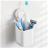 TAILI Supporto per Spazzolino da Denti Rimovibile senza Trapano Forte Ventosa per Dentifricio Supporto per Rasoio per Bagno e Accessori da Cucina, Organizzatore per Bagno in Plastica in Bianco