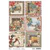 Carta di riso Winter cards Merry & Bright