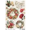 Carta di riso Floral wreaths Merry & Bright