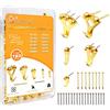 Dianrui Kit per appendere quadri, 103 ganci resistenti (4,5-45,4 kg) con chiodi, ganci dorati per appendere quadri a secco, pareti in legno e gesso, 6 modelli