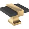 Amerock Overton BP36680BMBCZ - Pomello per armadietto, lunghezza 35 mm, colore: nero opaco spazzolato/bronzo champagne