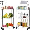 Hooha Carrello portaoggetti a 3 livelli, con ruote, multiuso per cucina, bagno, biancheria, ufficio, camera da letto, piccolo scaffale, 68 cm x 30,5 cm x 9 cm