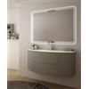 Arredobagnoecucine Mobile bagno sospeso Eden grigio talpa, cm 90, solo base e lavabo in vetro