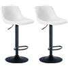 CLP Sgabello da bar 2er Loft I Set con 2 sgabelli da banco I Sedie con schienale, girevoli a 360° e regolabili in altezza I Per la cucina e il b | Colore bianco Materiale Ecopelle