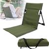 MeYuxg Tappetino da Spiaggia con Schienale, Pieghevole Leggero Materassino da Spiaggia con Schienale Outdoor Schienale Da Spiaggia con Tasca, per Campeggio, Spiaggia, Giardino(Verde-Modello Corto)
