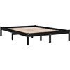 vidaXL Giroletto Nero in Legno Massello di Pino 140x190 cm