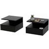 Baroni Home Set 2 Comodini Neri Sospesi da Parete con Cassetto e 2 Ripiani, Comodini Moderni Salvaspazio per Camera da Letto, MDF Resistente, Montaggio Facile, 32x35x23 cm