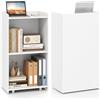 GIANTEX Podio - Leggio mobile con ruote bloccabili, supporto per podio in legno, per sala riunioni, scuola e chiese, 57,5 x 37 x 105 cm (bianco)