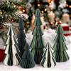 SUNBEAUTY 6 decorazioni natalizie, decorazione da tavolo, verde opaco, carta 3D, a nido d'ape, riutilizzabili, decorazione per albero di Natale, decorazione per tavolo da pranzo, armadio, davanzale