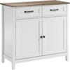 Bealife Credenza Cucina, Mobile da Cucina con 2 Armadi e 2 Cassetti, Ideale per Soggiorno, Ingresso, Foyer e Sala da Pranzo，90x40x80cm (Grigio)