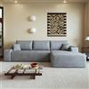 Rvjiahe Divano Angolare Modulare Boneless Senza Montaggio Grigio | chaise longue a L seduta profonda Chaise destra
