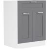 VCM cucina mobili, mobile cucina base Mobile da cucina larghezza 60 cm cassettiera cucina mobili cucina casa di campagna Colura Bianco/antracite