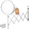 Generic Specchio ingranditore per trucco da parete - Specchio da bagno da 8 con ingrandimento 10X e braccio estensibile - Girevole a 360°, Autoportante, per Uomo Donna