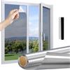 Linarun Pellicola a specchio per finestre, opaca, per esterni, 90 x 400 cm, protezione solare per finestre, per interni, protezione termica UV
