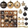 Kesote 52 Palline di Natale Nere e Oro, Decorazioni Natalizie per Albero di Natale Glitter Palle di Natale Decorazioni Natalizie Addobbi Decorativi di Natale, 3/4/6 cm