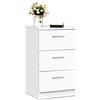 COSTWAY Comodino a 3 Cassetti 66 x 38 x 35 cm, Tavolino Moderno in Legno con Cassetti, Cassettiera per Camera da Letto, Ufficio e Salotto (Bianco)