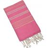 Pawakabano Fouta, asciugamano per hammam, asciugamano da sauna, asciugamano in cotone, lurex, circa 200 x 100 cm (rosa scuro, oro argento)