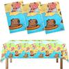 Geluode Capybara Party - Confezione da 3 tovaglie monouso Capybara, 108 x 180 cm, graziosa tovaglia rettangolare monouso in plastica con motivo animali, per feste di compleanno, ragazzi e ragazze