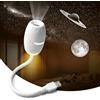 Eroshoo Proiettore di cielo stellato 2 in 1 Eroshoo, proiettore galattico a LED regolabile a 360°, luce notturna stellata, USB per, feste e camera da letto, luce notturna decorativa per adulti (3 diapositive)