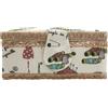 JYC CREATIVE Media borsa da cucito in legno vuoto, scatola da cucito foderata in tessuto con 4 scomparti, organizer con spillo, scatola di immagazzinaggio con maniglia, vassoio per accessori, (medio, cuore)