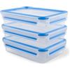 Emsa, Set Contenitori Salvafreschezza Clip&Close 3x1.2Litri, Contenitori Ermetici per Alimenti, Contenitori Plastica Rettangolari con Chiusura Ermetica e Coperchio, Contenitori Pratici e Trasparenti