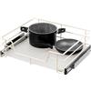 Bremermann cassetto telescopico bremermann 60 cm con ripiano, cassetto da cucina per il montaggio a posteriori, armadio estraibile in metallo, bianco crema