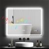 HOMCOM Specchio da bagno a LED HOMCOM, pannello antiappannamento, 3 colori regolabili