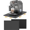 HAFOEEP Tappetino in silicone per macchina da caffè, 48 x 30 cm, con bordo, per DeLonghi Magnifica, Philips, LatteGo, Siemens, Krups, accessorio in silicone, facile da spostare e pulire (nero)