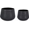 Bizzotto Set 2 portavaso kenar tondo nero basso