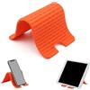 XAVURO Supporto pieghevole in silicone per telefono con porta di ricarica, angolo di vista multi-regolabile, design leggero per viaggi, ufficio e casa (arancione)