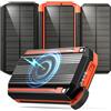 Batvansas 63200mAh Solar Power Bank Ricarica Rapida,15W Ricarica Wireless