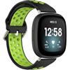Koelaa Silicone Cinturino Compatibile con Fitbit Versa 4/Sense 2/Versa 3/Sense Donna e Uomo, Sportiva Cinturini Silicone Morbido e Traspirante-Nero+Verde