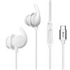 Hmusic Auricolari con filo per dormire, USB Tipo C, Bianco