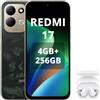 XIAOMI REDMI 17,Smartphone 4G+256GB,Helio G91-Ultra processore,display da 6,9 120Hz,Batteria da 7500mAh,Doppia fotocamera posteriore 50MP,Verde,incluso cuffie smart incluse Bianco