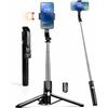 YFYWINSH Asta per selfie treppiede da 170 cm, con illuminazione a LED e telecomando Bluetooth, stabilizzatore per smartphone in alluminio estensibile per iPhone Samsung GoPro, supporto per telefono portatile