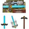 Mattel Minecraft - Spada e Piccone Clicca e Cambia, giocattolo 2 in 1 per il gioco di ruolo, attivazione con pulsanti, ispirato a Un film Minecraft, giocattolo per bambini, 6+ anni, JFR72